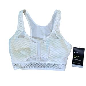 Nike White Racerback Sports Bra Dri-Fit classic style medium support SIZE XS NWT